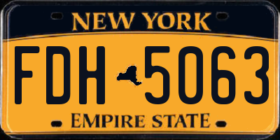 NY license plate FDH5063
