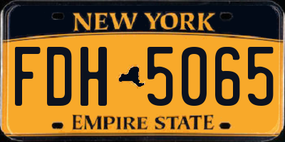 NY license plate FDH5065