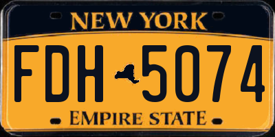 NY license plate FDH5074