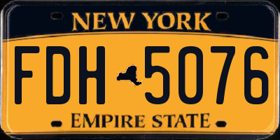NY license plate FDH5076