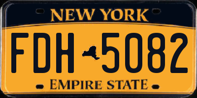 NY license plate FDH5082