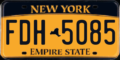 NY license plate FDH5085