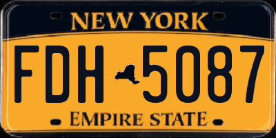 NY license plate FDH5087
