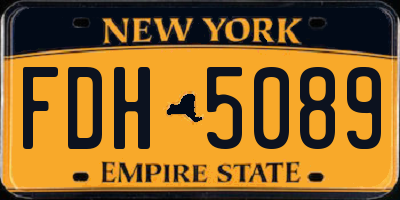 NY license plate FDH5089