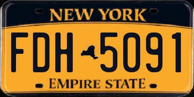 NY license plate FDH5091