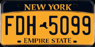 NY license plate FDH5099