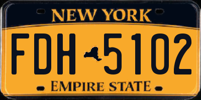 NY license plate FDH5102