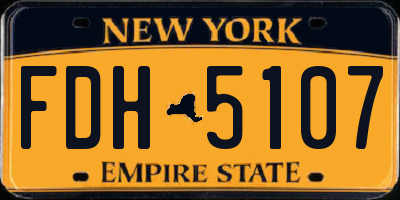 NY license plate FDH5107
