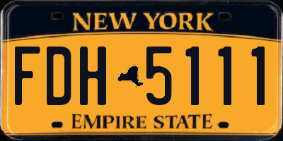 NY license plate FDH5111