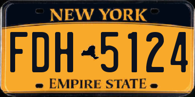 NY license plate FDH5124