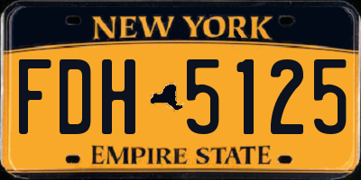 NY license plate FDH5125