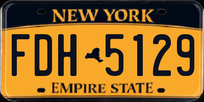 NY license plate FDH5129