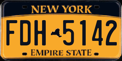 NY license plate FDH5142
