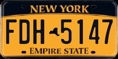 NY license plate FDH5147