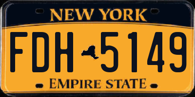 NY license plate FDH5149