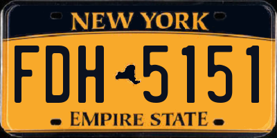 NY license plate FDH5151