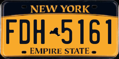 NY license plate FDH5161