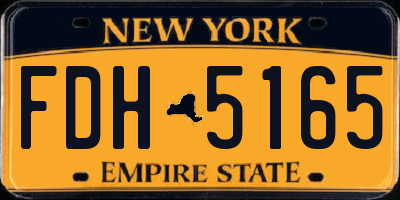NY license plate FDH5165