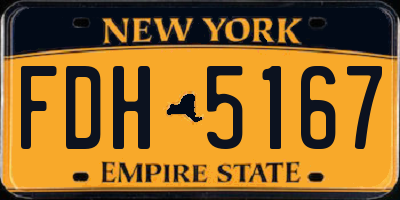NY license plate FDH5167