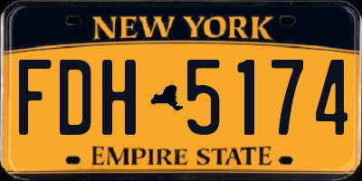 NY license plate FDH5174