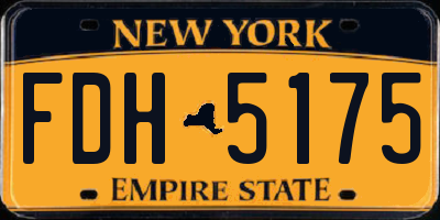 NY license plate FDH5175