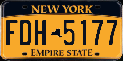 NY license plate FDH5177