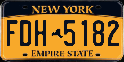 NY license plate FDH5182