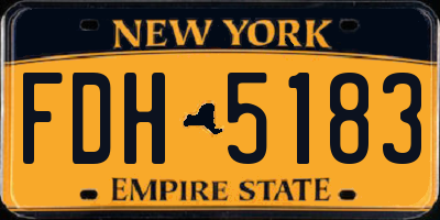 NY license plate FDH5183