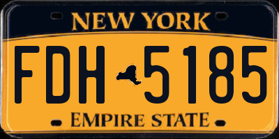 NY license plate FDH5185
