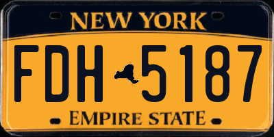 NY license plate FDH5187