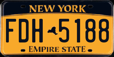 NY license plate FDH5188