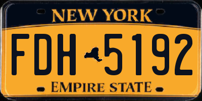 NY license plate FDH5192