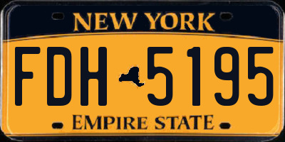 NY license plate FDH5195
