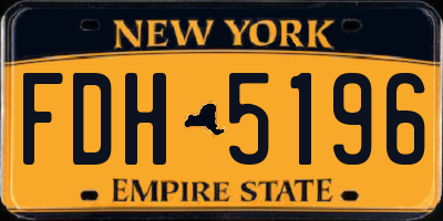 NY license plate FDH5196