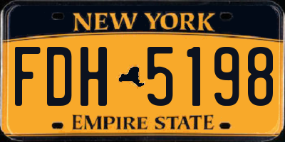 NY license plate FDH5198