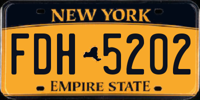 NY license plate FDH5202