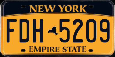 NY license plate FDH5209
