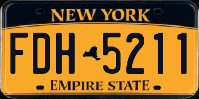 NY license plate FDH5211