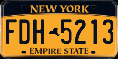 NY license plate FDH5213