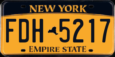 NY license plate FDH5217