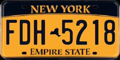 NY license plate FDH5218