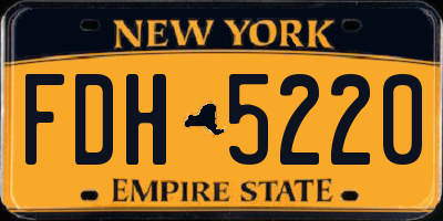 NY license plate FDH5220