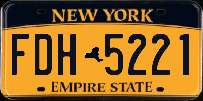 NY license plate FDH5221
