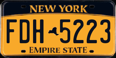 NY license plate FDH5223