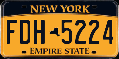 NY license plate FDH5224