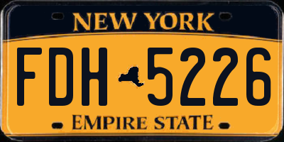 NY license plate FDH5226