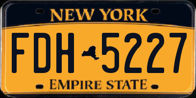 NY license plate FDH5227