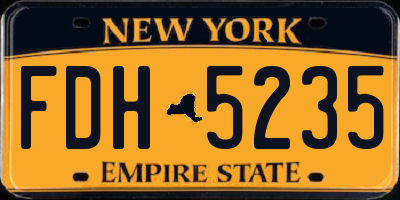 NY license plate FDH5235