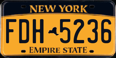 NY license plate FDH5236