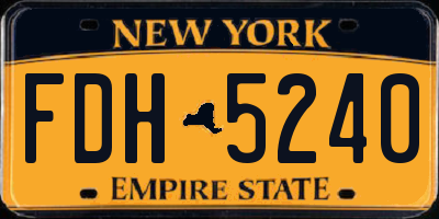 NY license plate FDH5240